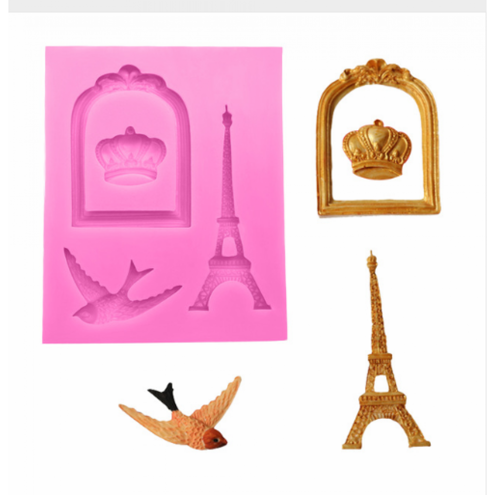Molde torre eiffel corona paloma
