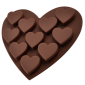 Molde silicona corazones  x 10 cav 