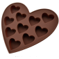 Molde silicona corazones  x 10 cav 