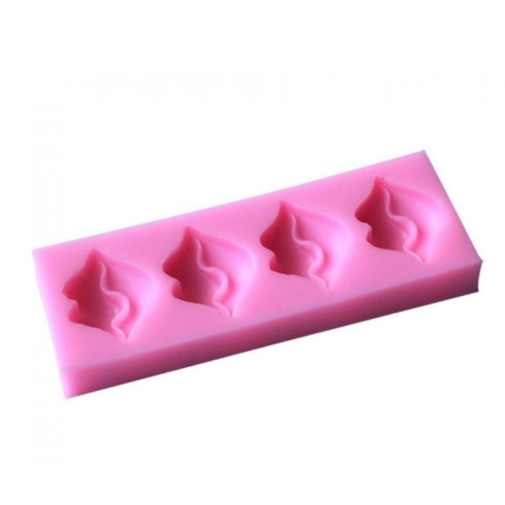 Molde silicona labios x 4 cav