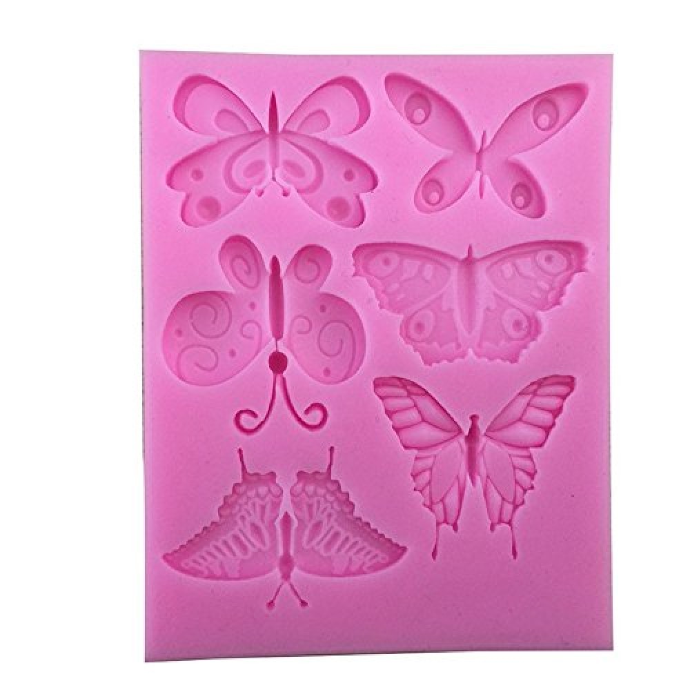 Molde silicona mariposas x 6 cav
