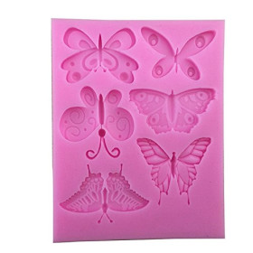 Molde silicona mariposas x 6 cav