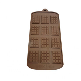 Molde silicona choco cuadritos x 12 Cav