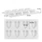 Molde silicona corazones geometricos x 8 cav