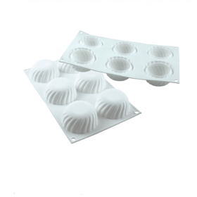Molde silicona profesional postre rizado x 6 cav