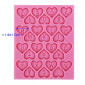 Molde silicona corazones con letras