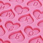 Molde silicona corazones con letras