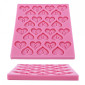 Molde silicona corazones con letras