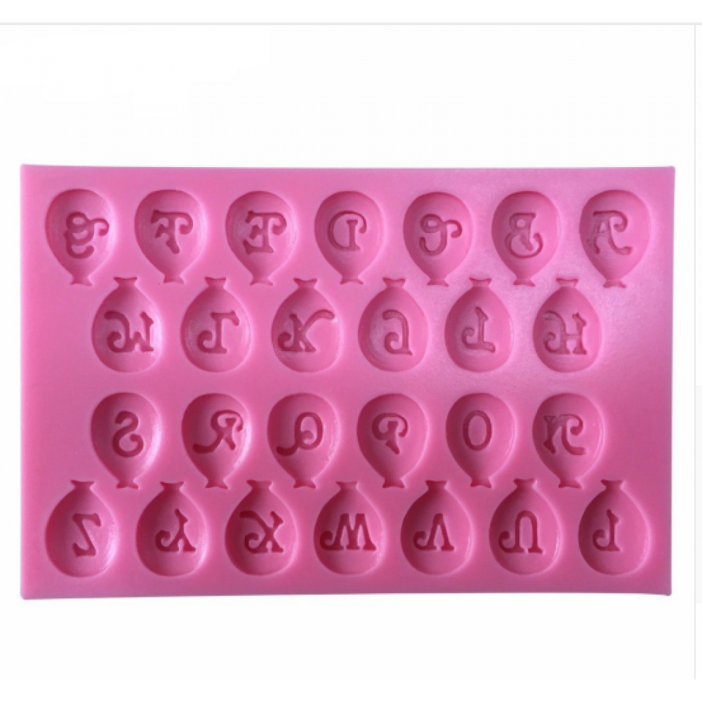 Molde silicona globos con letras