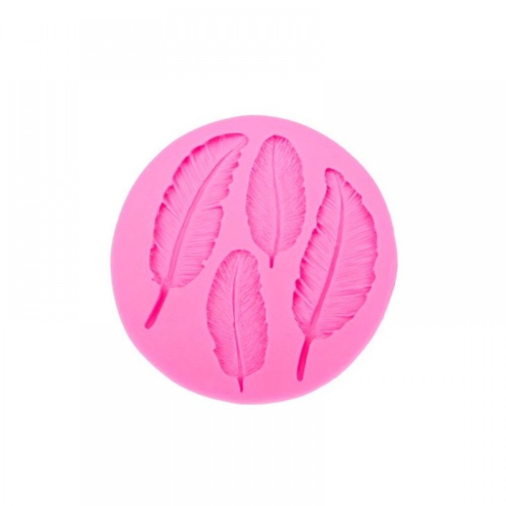 Molde silicona plumas x 4 cav