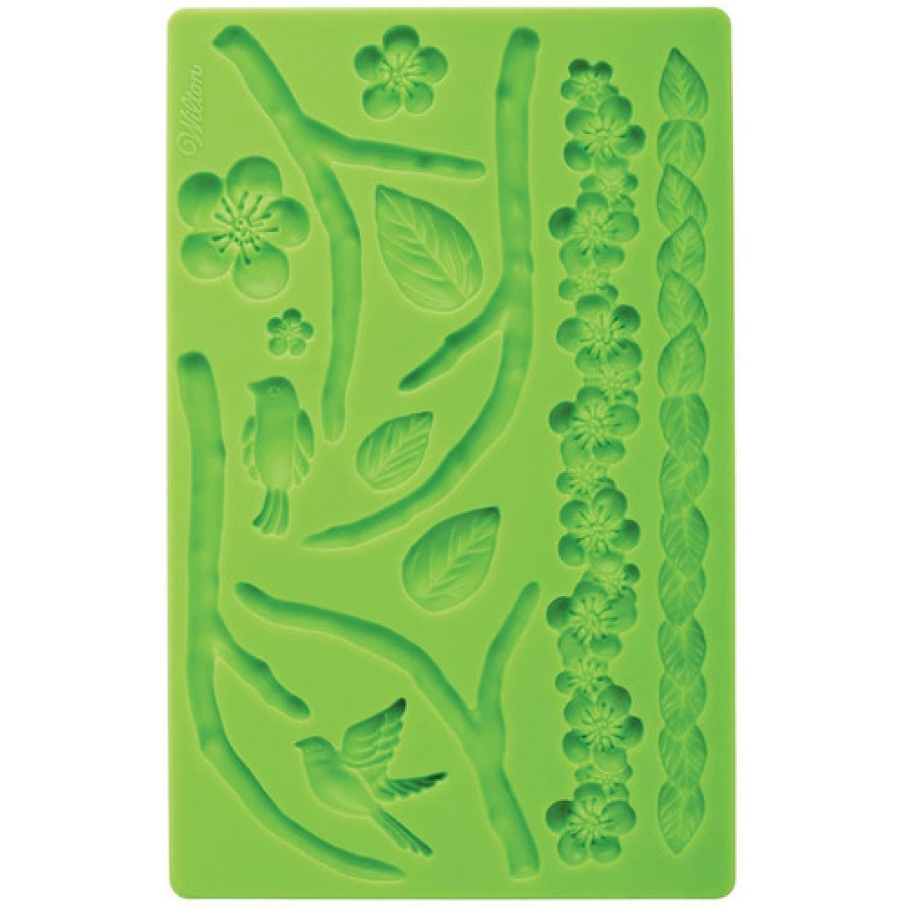 Molde fondant diseño naturaleza