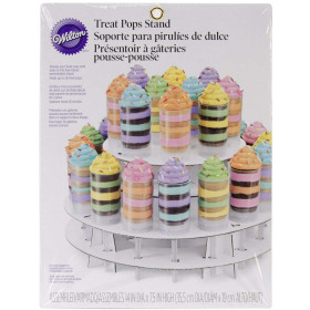 Soporte push pops/pirulíes de dulce 2 pisos color blanco