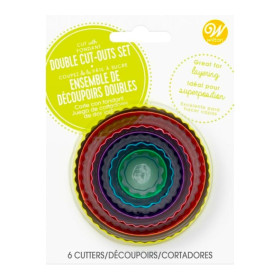 Juego cortadores doble redondos x 6 