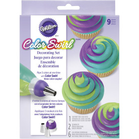 Kit ColorSwirl para cupcakes multicolor x 9 piezas