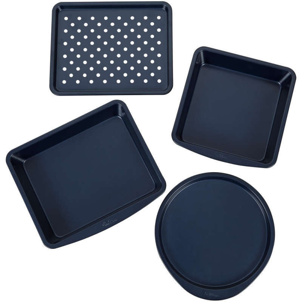 Juego de utensilios para horno tostador azul marino