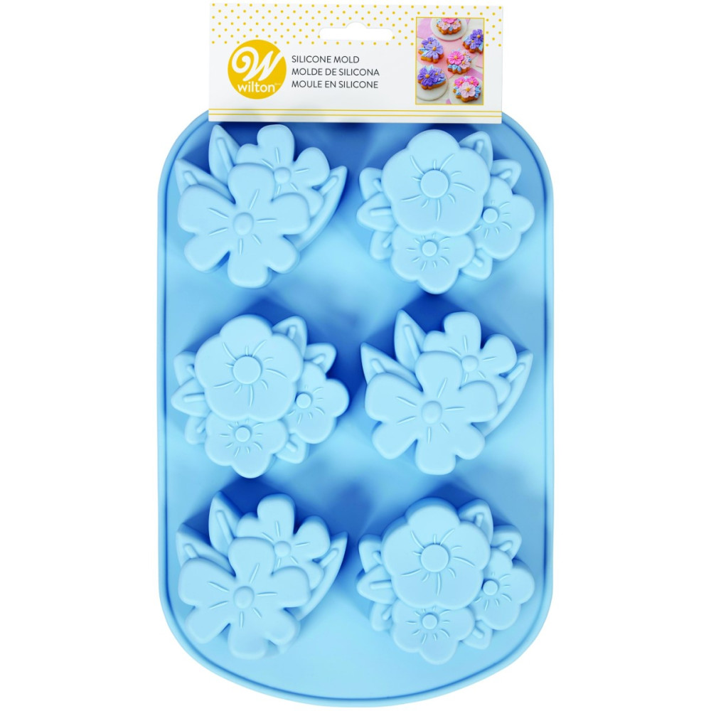 Molde de silicona floral x 6 cav