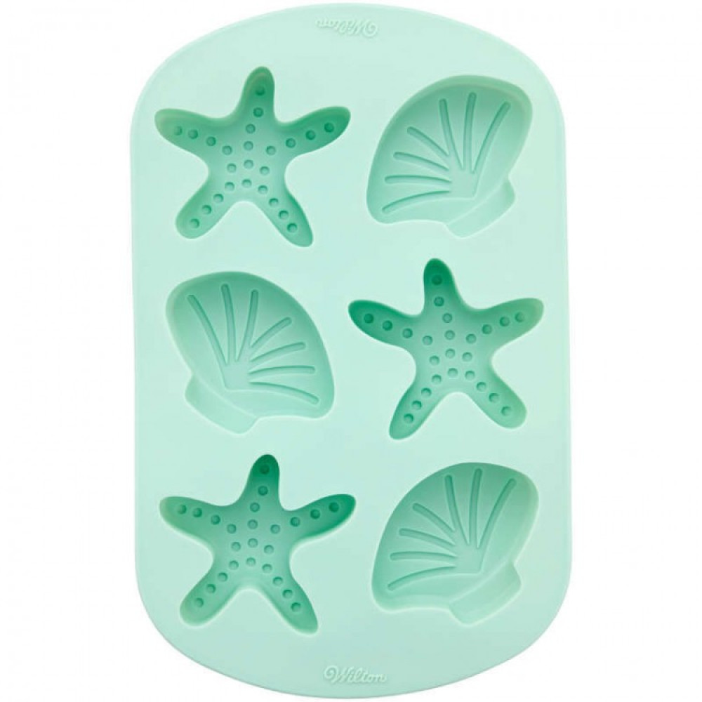 Molde de silicona conchas y estrellas