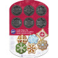 Molde galletas estrellas copo de nieve x 12 cavidades