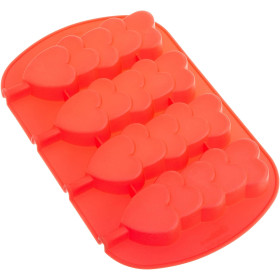 Molde silicona corazones x 4 cav