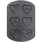Molde corazones decorados x 6 cav 