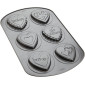 Molde corazones decorados x 6 cav 