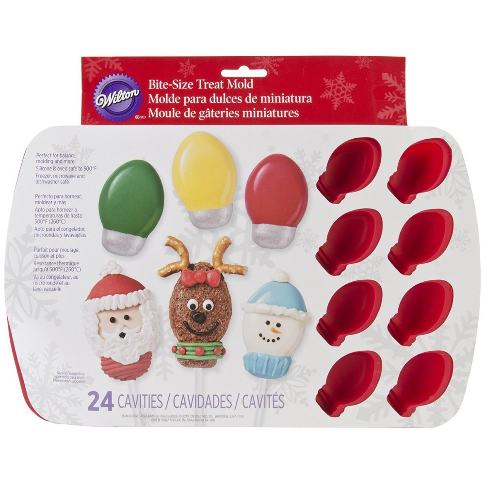 Molde silicona bombillos de navidad x 24 cav