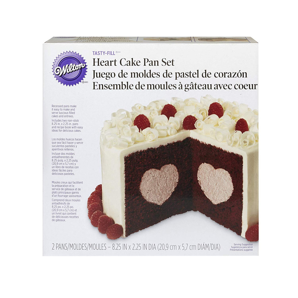Juego moldes pastel de corazón 