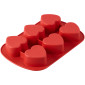 Molde silicona corazón x 6 cav
