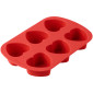 Molde silicona corazón x 6 cav