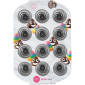 Molde popito emoji metalico x 12 Cav