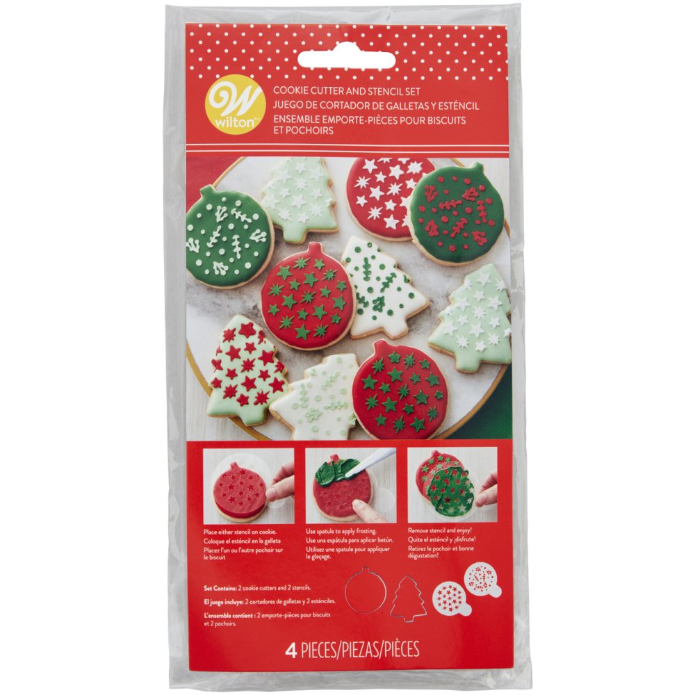 Kit cortadores + stencil navideño