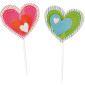 Picks cupcakes corazones x 12 unidades