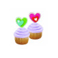 Picks cupcakes corazones x 12 unidades