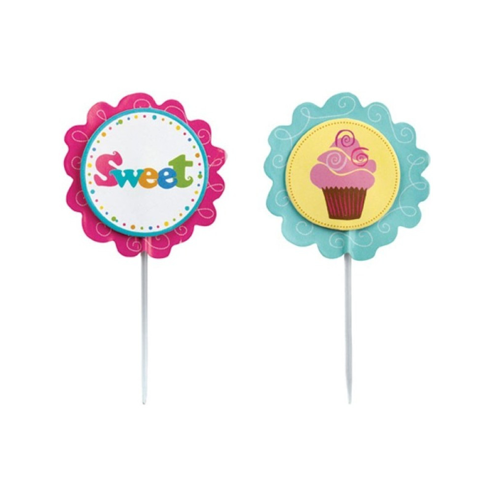 Picks cupcakes sweet x 12 unidades