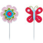 Picks flores y mariposas x 12 unidades