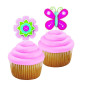Picks flores y mariposas x 12 unidades