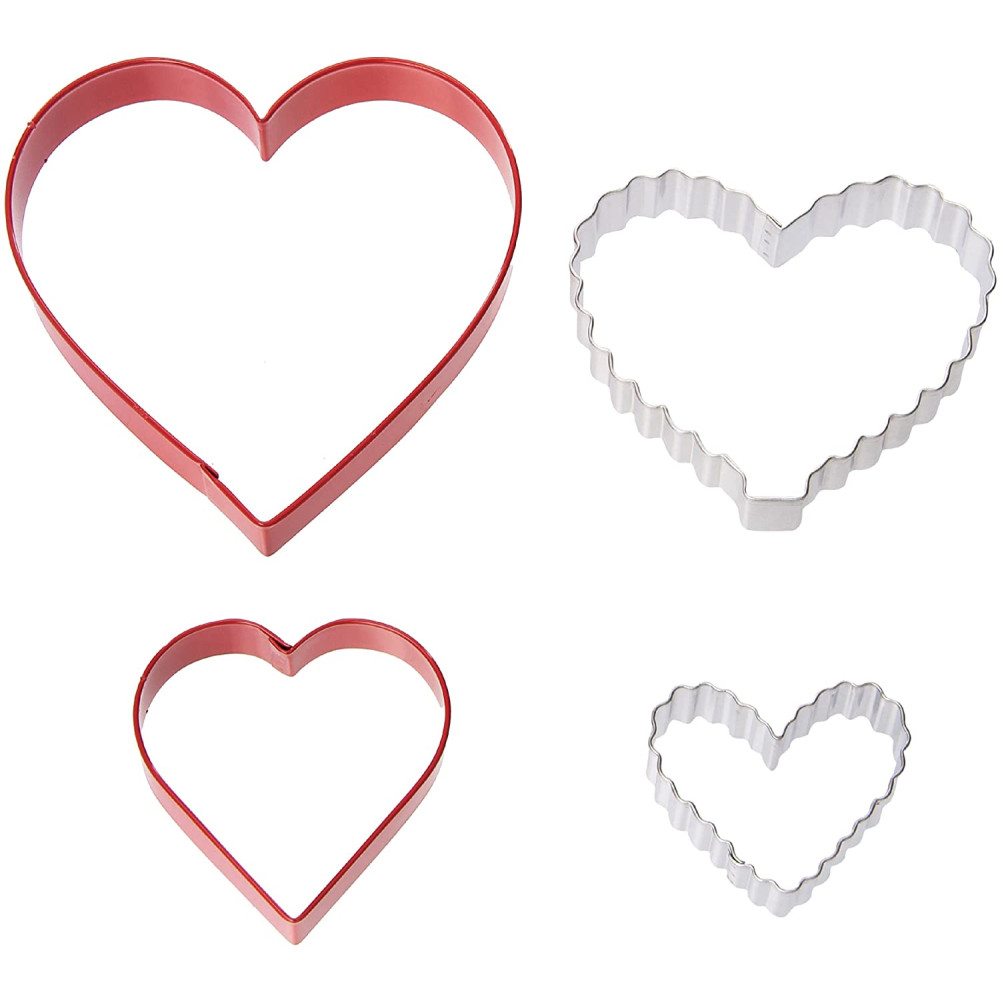 Cortadores metalicos corazón x 4 pcs