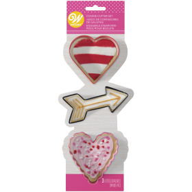 Cortadores san valentin x 3 pcs