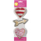 Cortadores san valentin x 3 pcs