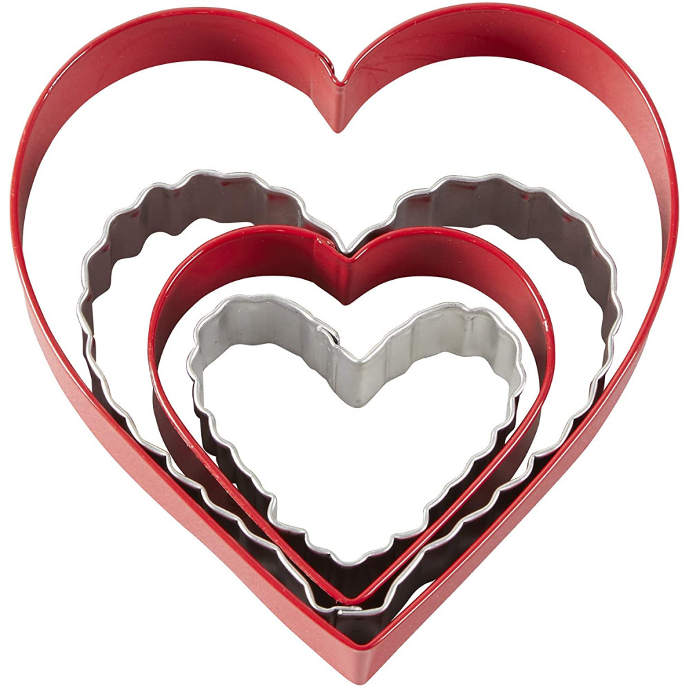 Cortadores metalicos corazón x 4 pcs