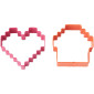 Juego de cortadores pixel cakes x 2