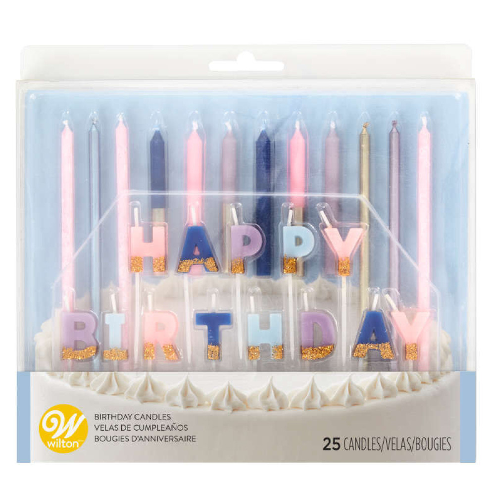Juego velas rosa  delux HBD