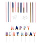 Juego velas rosa  delux HBD