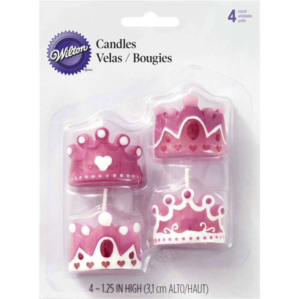 Velas coronas princesas x 4 piezas