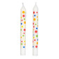 Velas puntos colores x 12 unidades