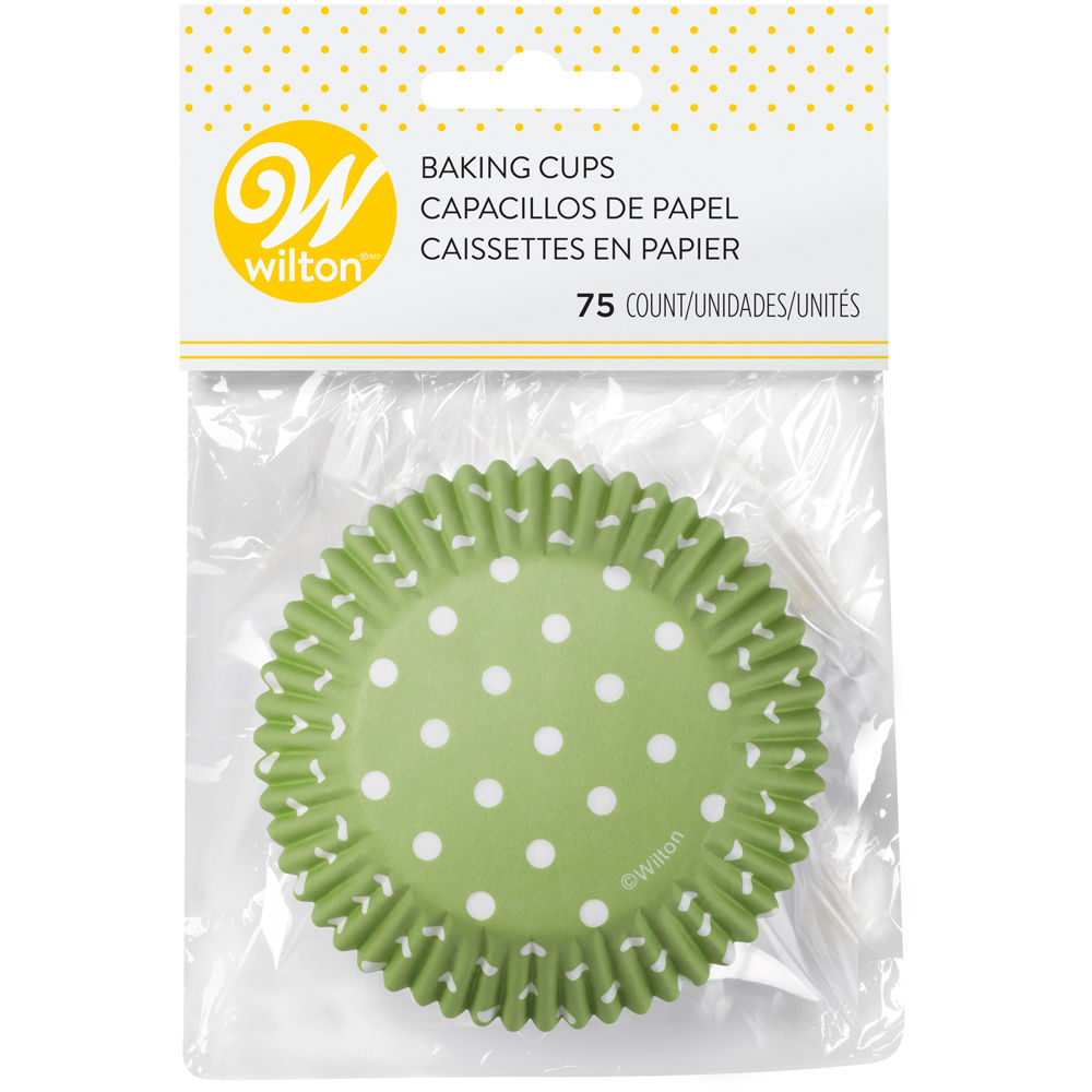 Capacillos verde puntos blancos x 75 unidades