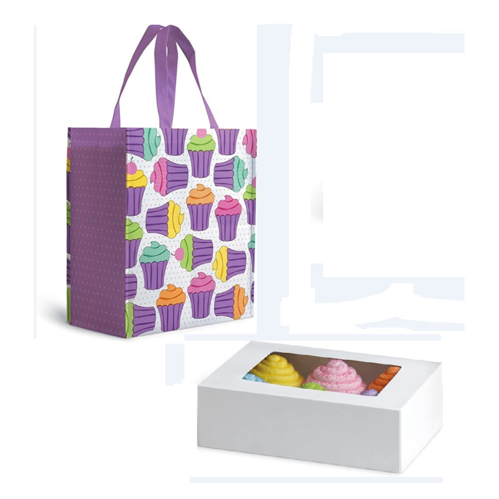 Bolsa decorada especial cupcakes x 5 pcs