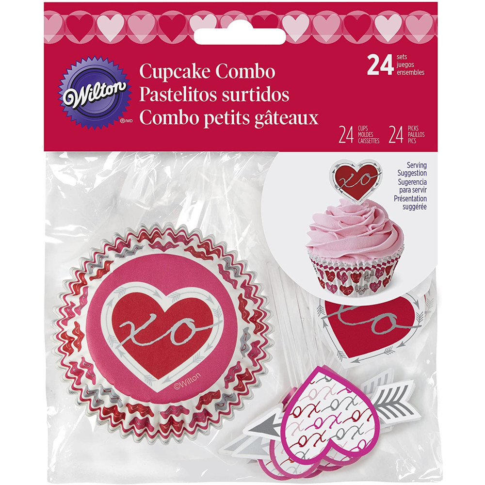 Combo cupcakes corazones x 24 pcs