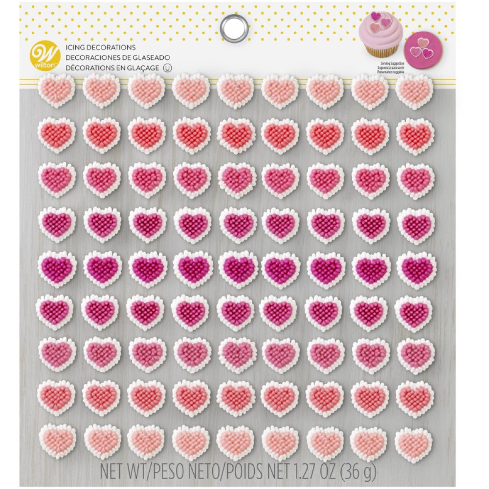 Decoración glass mini corazones