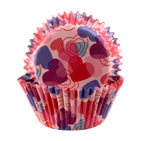 Capacillos corazones colores x 24 Und